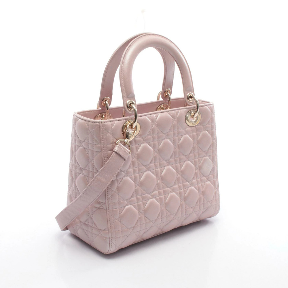 Dior Lady Christian Handbag pink  leather Pink